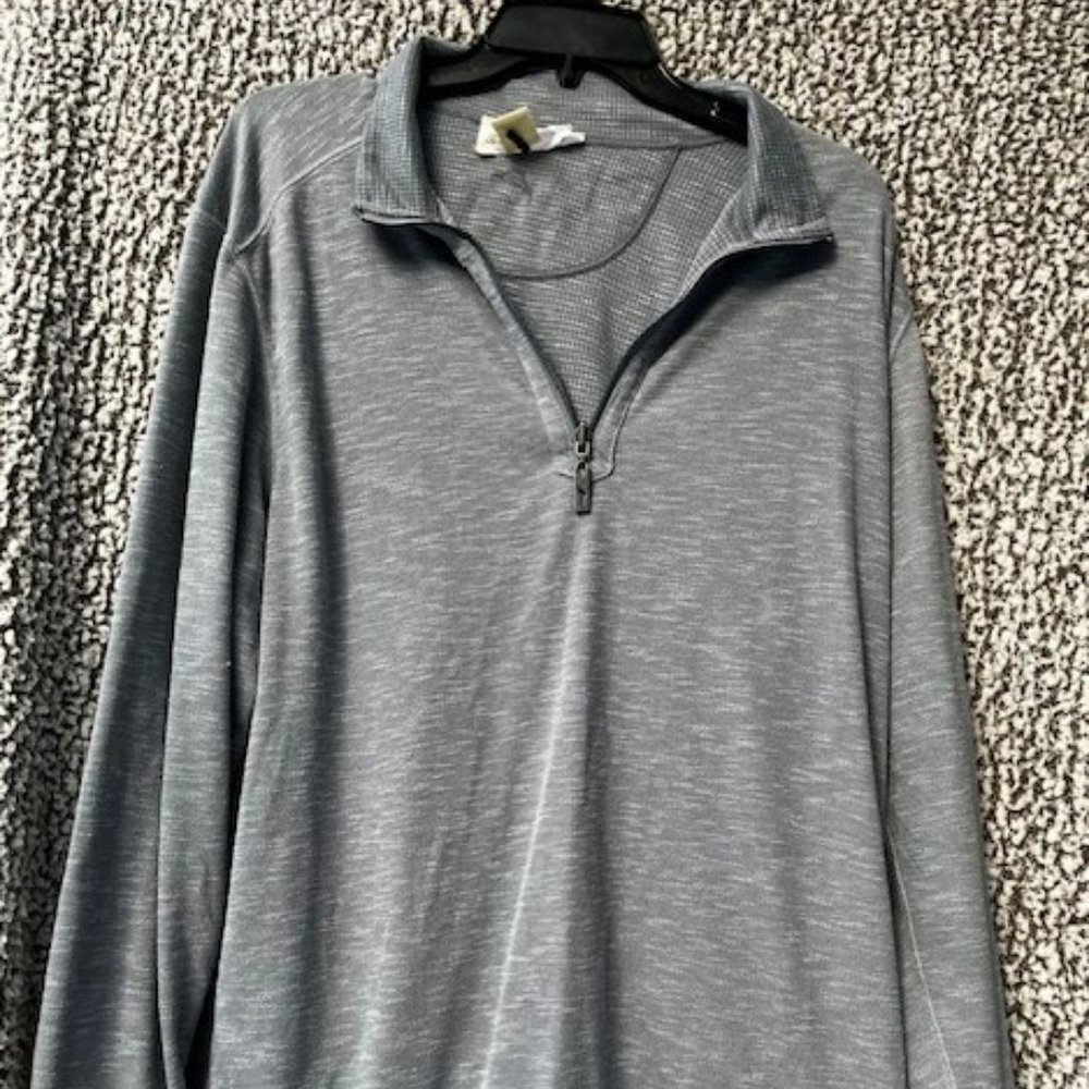 TOMMY BAHAMA Grey Reversible Zipper Front Pullover